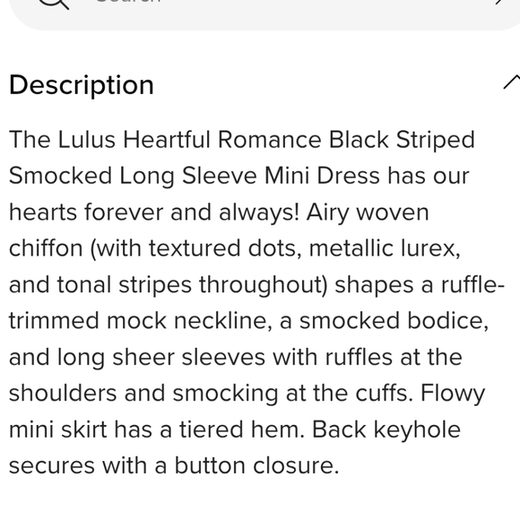Lulus Heartful Romance Black Striped Smocked Long Sleeve Mini Dress - Size XL - Picture 4 of 5